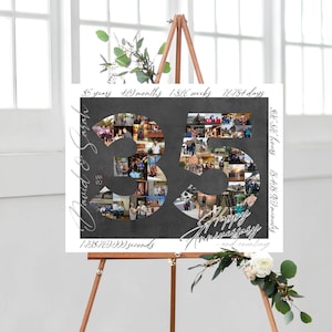 Custom 35th Anniversary Gift, Wedding Anniversary Photo Collage Gift, Number Photo Collage, 35th Anniversary Celebration, DIGITAL FILES!