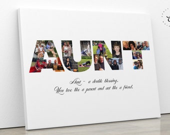 AUNT Picture Collage, Aunt Photo Gift, Birthday Photo Collage for Auntie, Mother's Day Gift for Tia, Birthday Decoration, DIGITAL FILES!