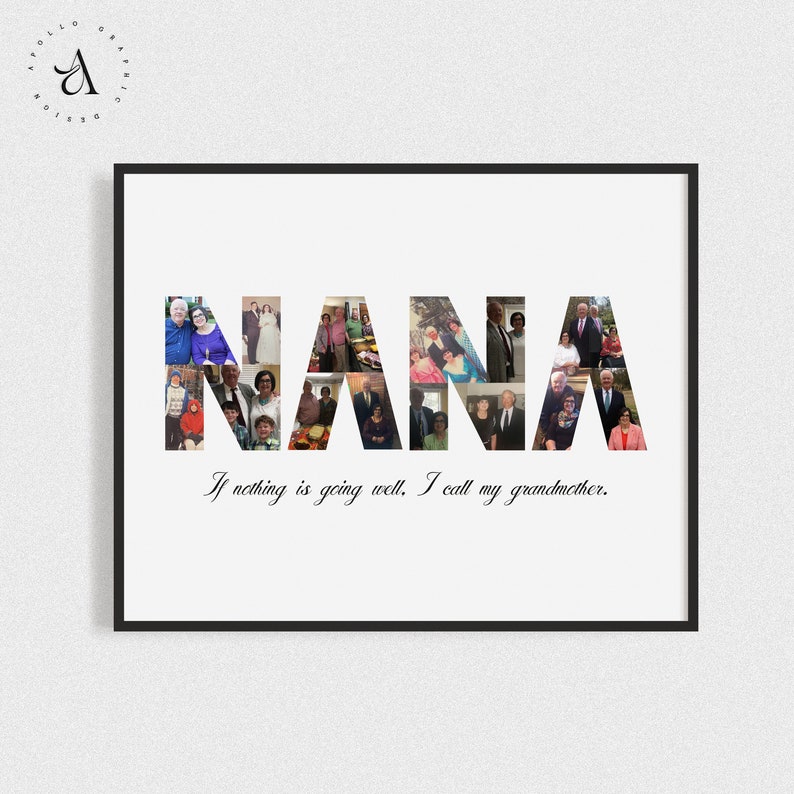NANA Picture Collage Birthday Photo Collage Gift for Grandma Etsy