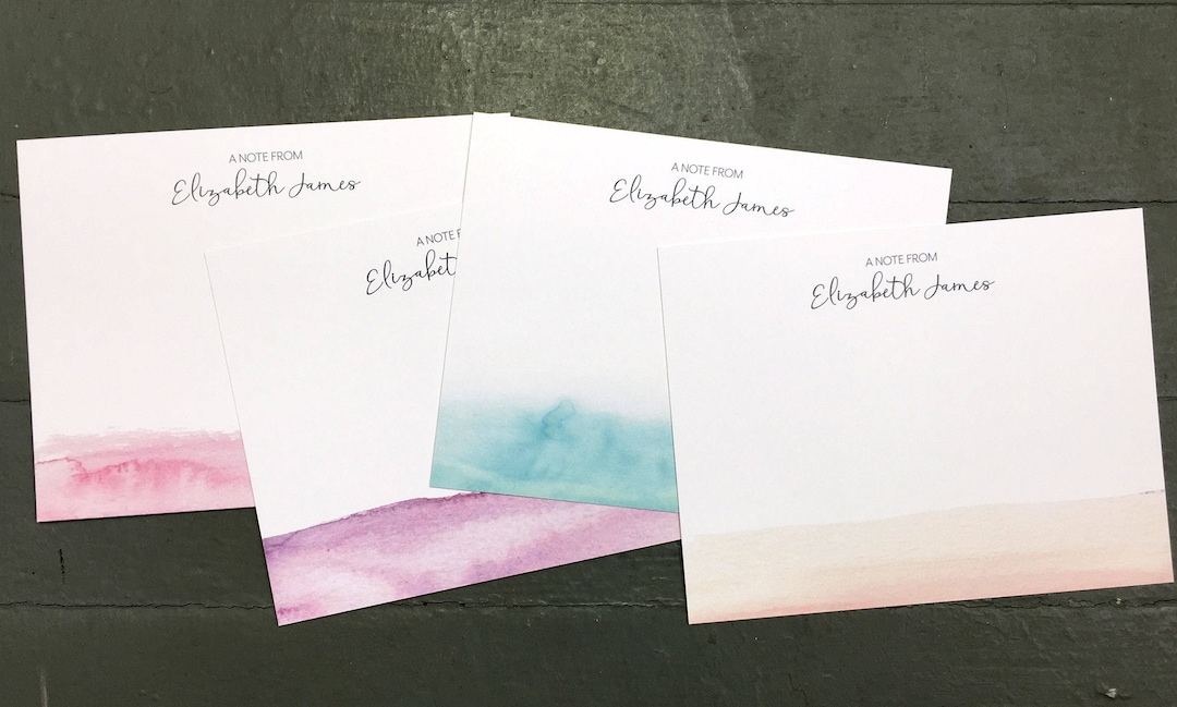 Personalized Stationery Set | Watercolor Wash - Set of 10 - Etsy