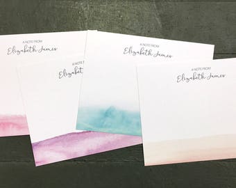 Personalized Stationery Set | Watercolor Wash - Set of 10