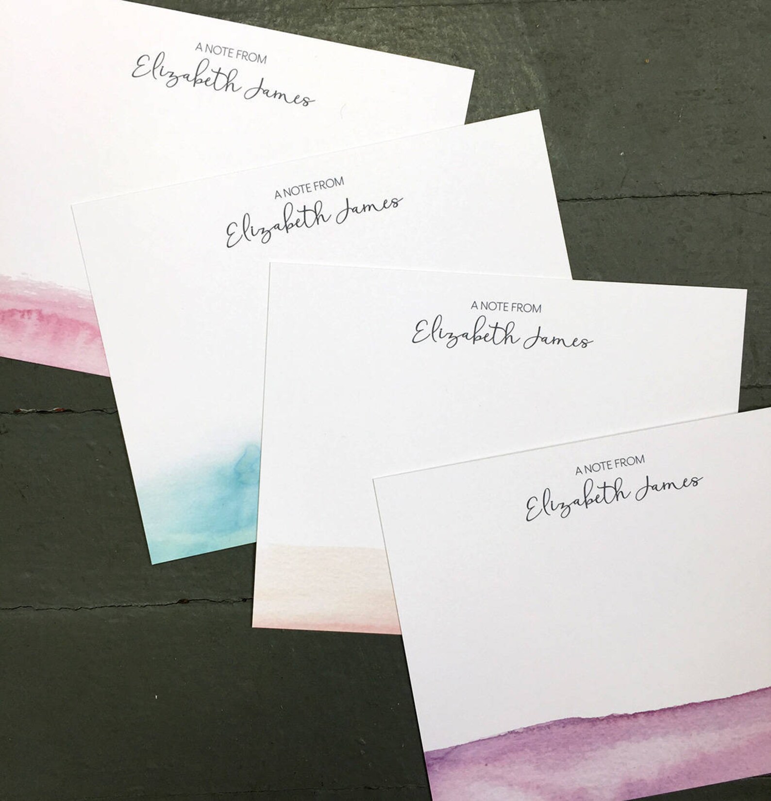 Personalized Stationery Set | Watercolor Wash - Set of 10 - Etsy