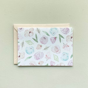Jeu de cartes de note | Aquarelle florale de printemps - Ensemble de 8