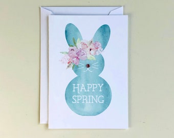 Easter Card Set | Watercolor Floral Bunny - Set of 8