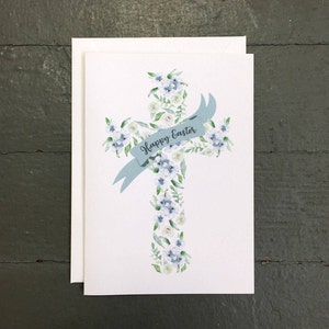 Jeu de cartes de Pâques | Croix florale - Lot de 8