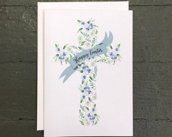 Easter Card Set | Floral Cross - Set of 8