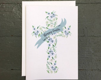 Easter Card Set | Floral Cross - Set of 8