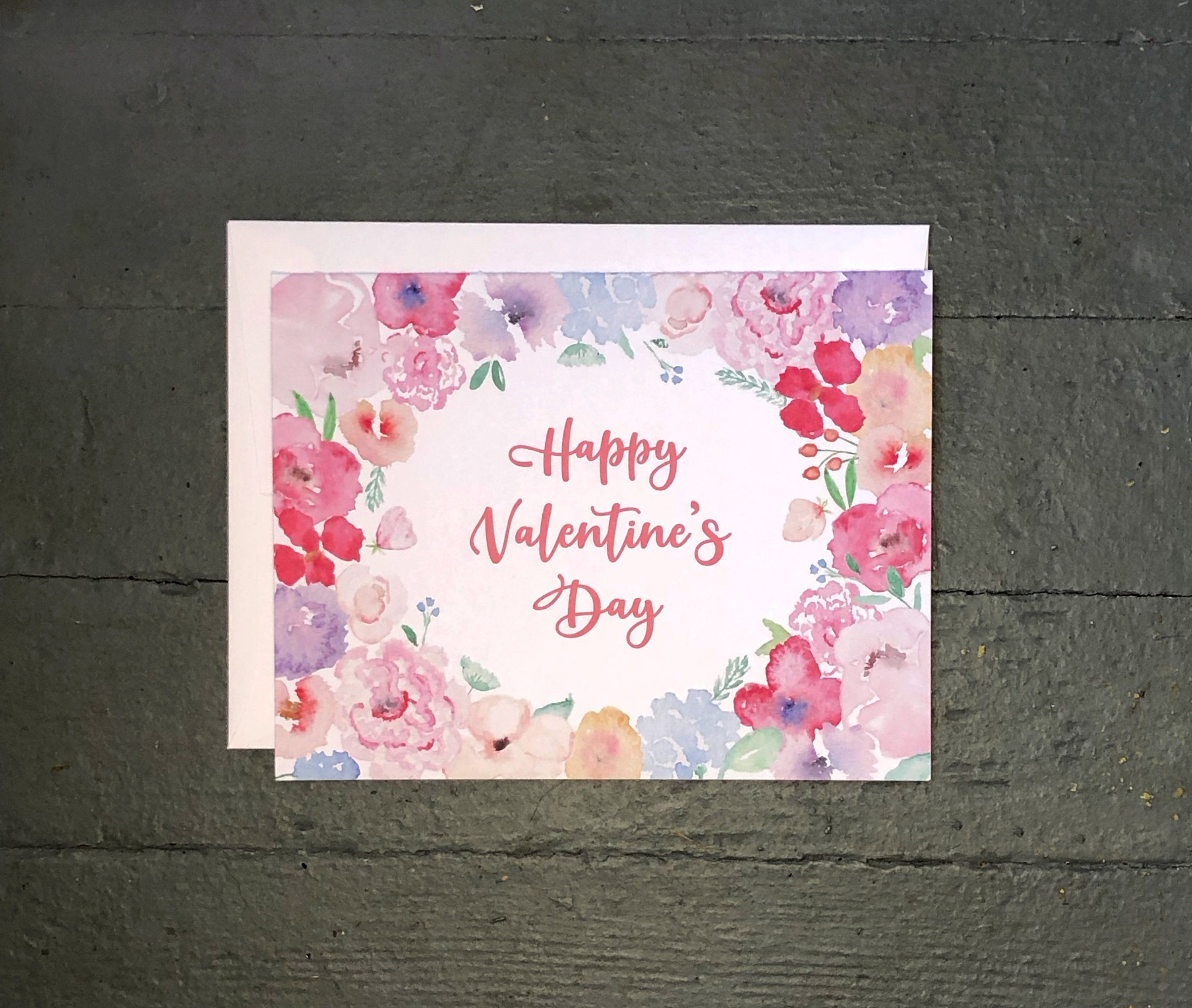 Valentine's Day Card Set | Watercolor Floral Bouquet - Set of 8 - Etsy