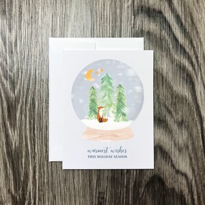 Christmas Card Set | Woodland Snow Globe - Set of 8
