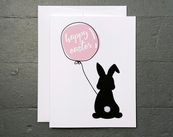 Easter Card Set | Bunny with Balloon - Single or Set of 8