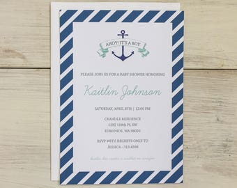 Baby Shower Invitation | Nautical - Printed