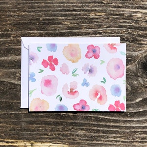 Jeu de cartes de note | Wildflower Aquarelle - Ensemble de 8