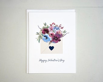 Valentine's Day Card | Enveloped in Flowers - Single or Set of 8