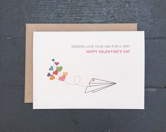 Valentine's Day Card Set | Paper Airplane Valentine - Set of 8