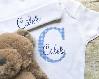 monogrammed baby onesies