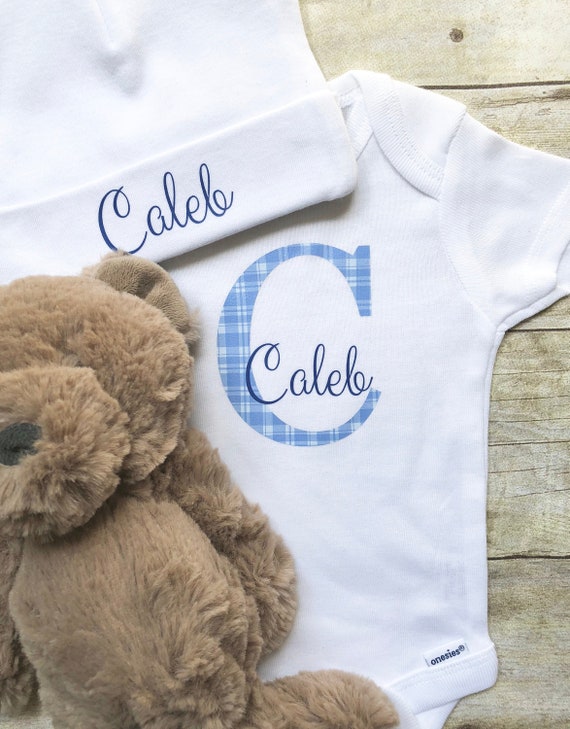 baby boy monogram onesie
