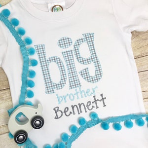 Personalized Big Brother Shirt, Embroidery, Personalized Boy Clothes, Toddler T-Shirt, Big Brother Outfit, Boy Clothing, Sibling Clothes