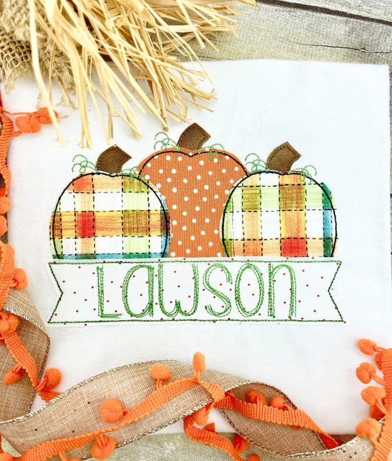 Personalized Embroidered Boy Thanksgiving Shirt, Baby Boy Bodysuit, Boy Pumpkin Trio Shirt, Embroidered Baby Boy Clothes