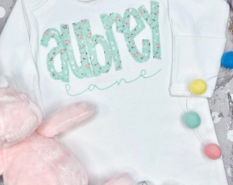 Romper personalizado para niñas, durmiente para bebés personalizado, regalo personalizado para baby shower