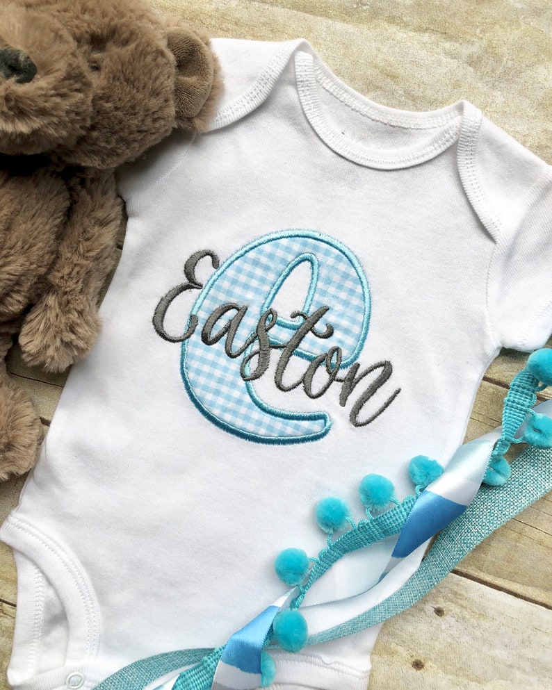 Personalized Embroidered Applique Onesie Personalized Newborn Etsy Sweden