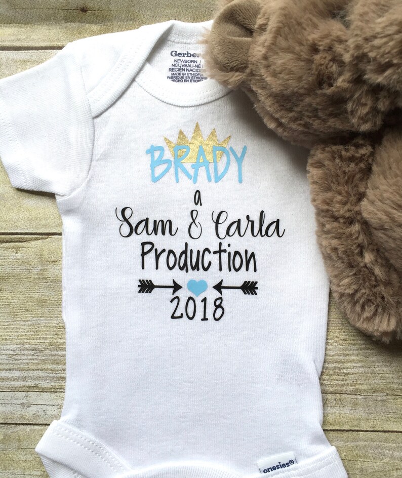 Baby Announcement Onesie Personalized Newborn Onesie Custom Etsy