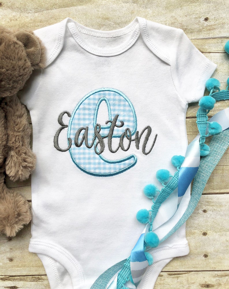 Personalized Embroidered Applique Onesie Personalized Newborn Etsy Sweden
