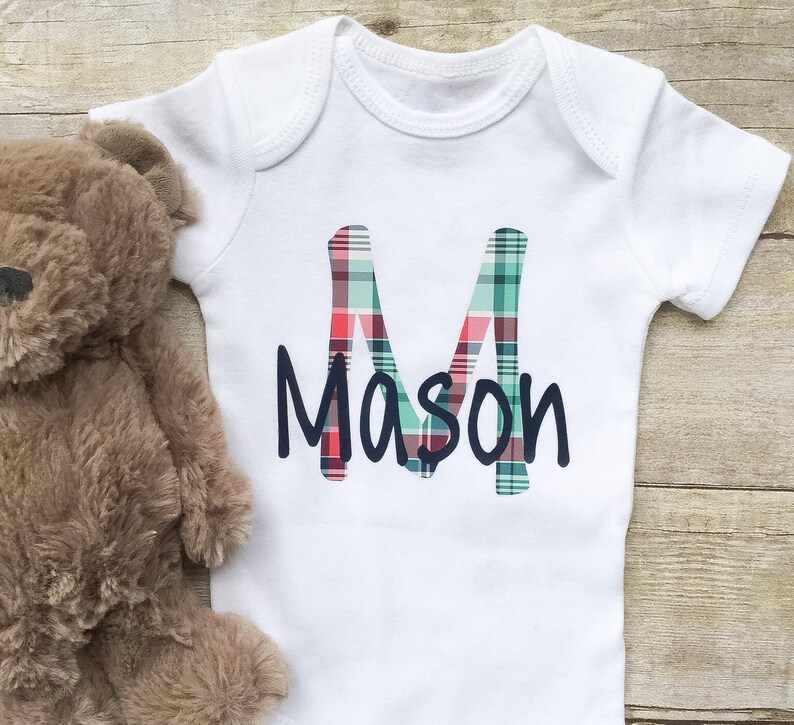 baby boy monogram onesie