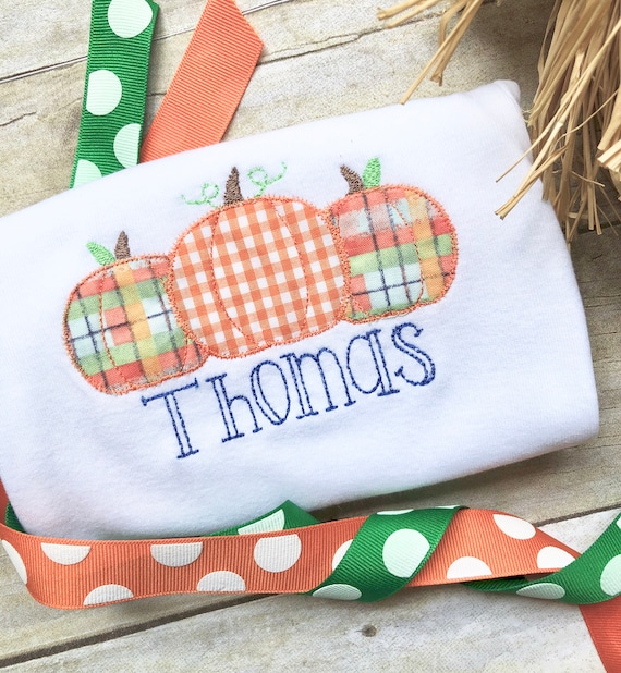 Personalized Embroidered Boy Thanksgiving Shirt, Personalized Baby Bodysuit, Pumpkin Toddler Fall Shirt, Embroidery Appliqued Boy Clothes