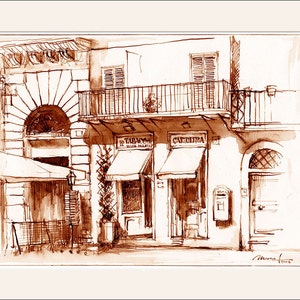 Watercolors from Rome, Italy - PIAZZA NAVONA - The Pantheon Neighborhood - Wall decor - Download & print the original artwork