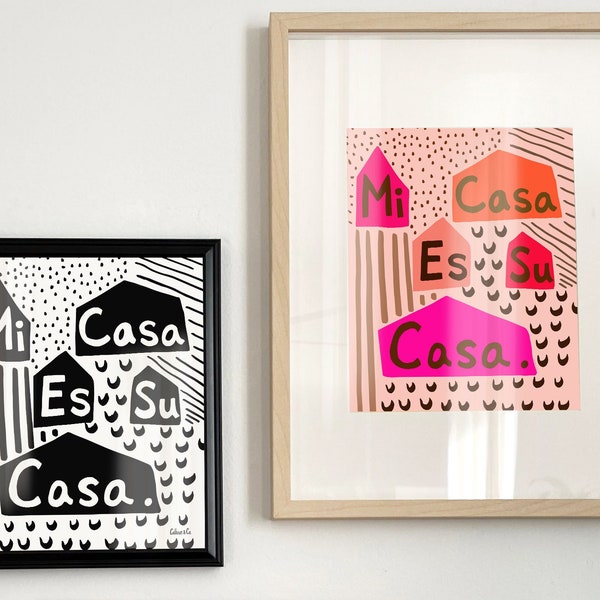 Mi Casa Es Su Casa Art Print Digital Download - Druckbares Kunstwerk - Digitale Illustration - Einweihungsgeschenk - Digitales Kunstwerk