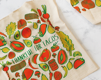 Thankful For Tacos - Taco Tuesday Print - Kitchen Decor