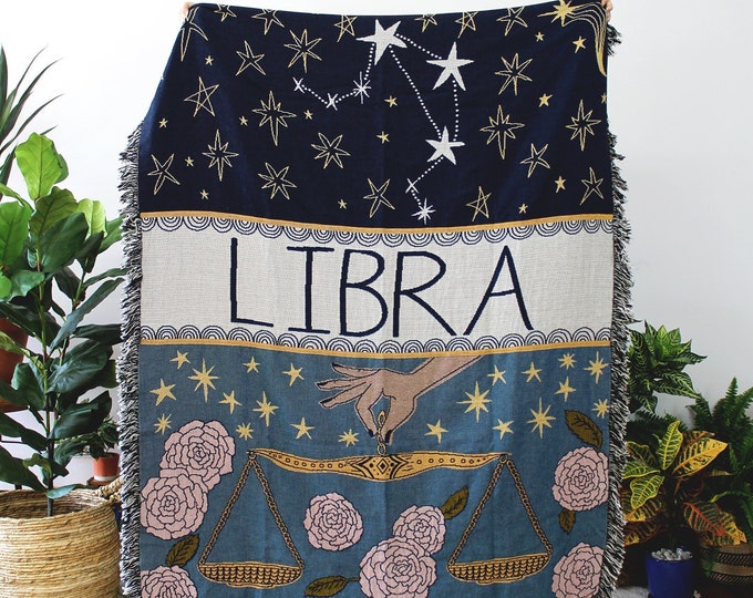 Zodiac Tapestry Blanket - Choose Your Sign - Horoscope Astrology Blankets - Constellation Star Decor and Gifts