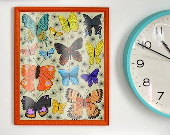Butterfly Art Print Digital Download - Printable Artwork - Digital Illustration - House Warming Gift - Butterflies Digital Artwork
