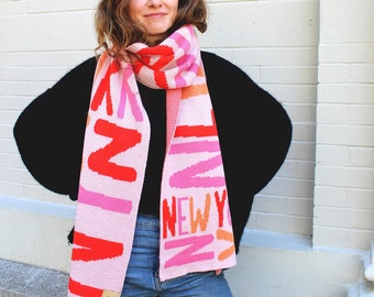 New York NY Scarf - NYC Cozy Merino Wool - NY Gifts - Made in New York