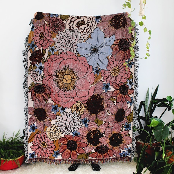 Floral Blanket Etsy