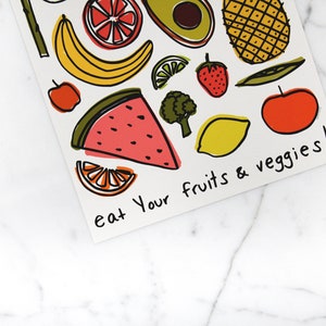 Eat Your Fruits and Veggies Art Print Digital Download Printable Artwork Fruit Digital Illustration House Warming Digital Artwork image 4