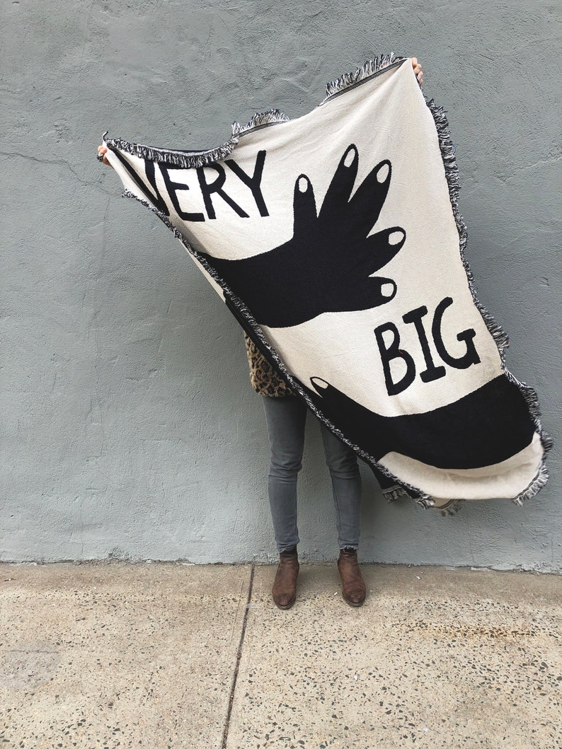 Very Big Hug Black and White Cotton Throw Blanket B&W Etsy Australia