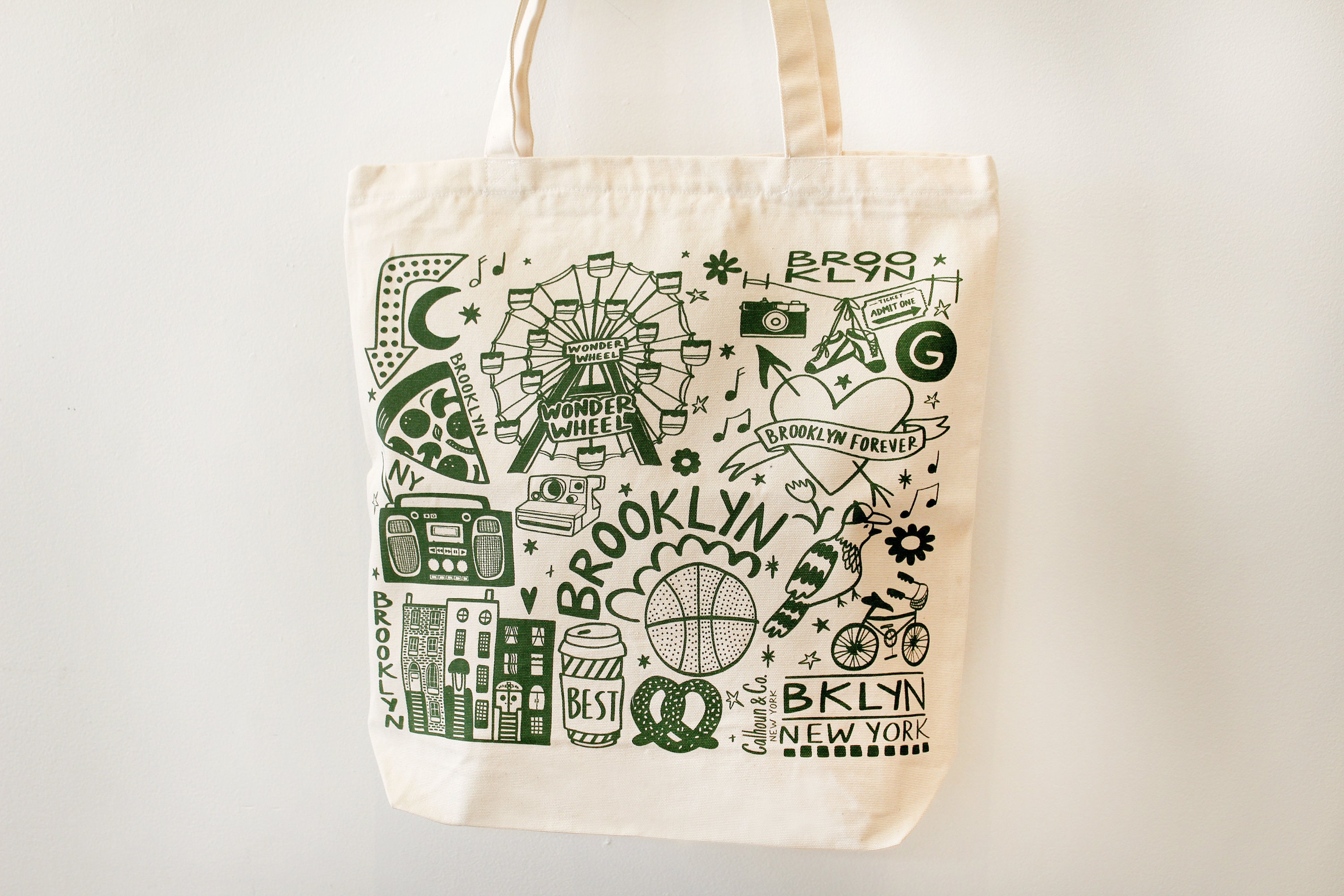 Brooklyn New York Tote Bag With Zipper Closure - BKLYN