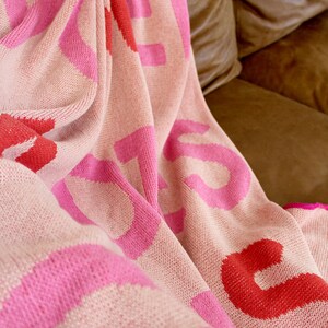 Mamas Pink Blanket Ladies Girls Chicas Women Fuchsia and Blush Knit Throw Decor Best Friend Gift Girl Power Female Empowerment image 5