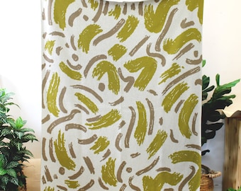 Manta de punto de rayas de pintura - Pintura manta de punto feliz - Bronceado - Verde - Decoración de manta de lanzamiento abstracto - Manta de picnic - Juegos de césped