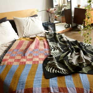 Checkered Stripe Checkerboard Tapestry Blanket in Fort Tilden image 6