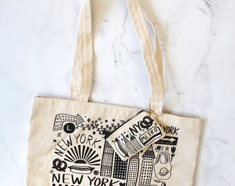 New York Tote Bag With Zipper Closure - NYC Design