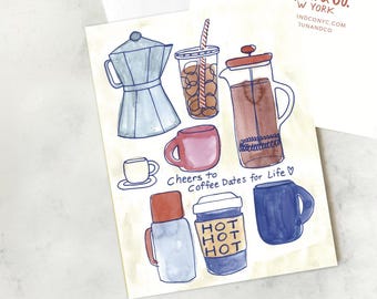 Coffee Date For Life - Wedding Engagement Love Greeting Card