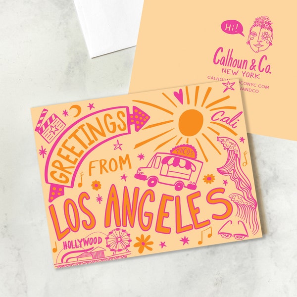 Los Angeles Postcard - Etsy