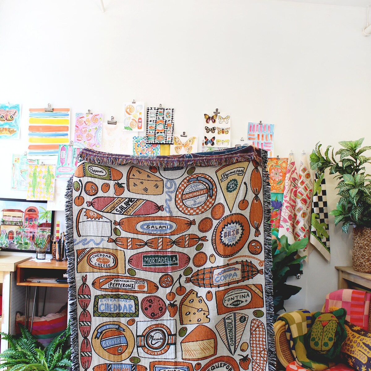 Charcuterie Tapestry Blanket - Meats and Cheese Print - the Perfect Picnic Blanket - Etsy