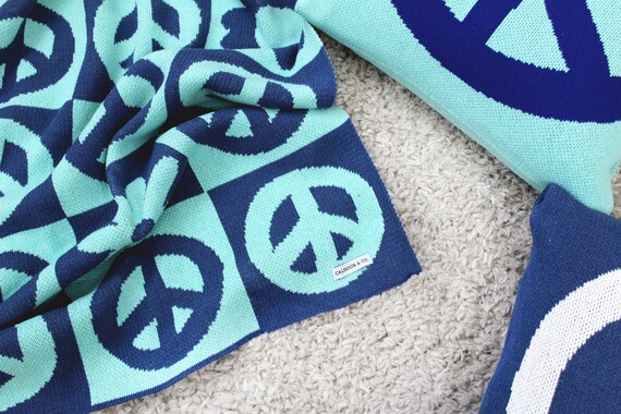 Peace sign throw blanket sale