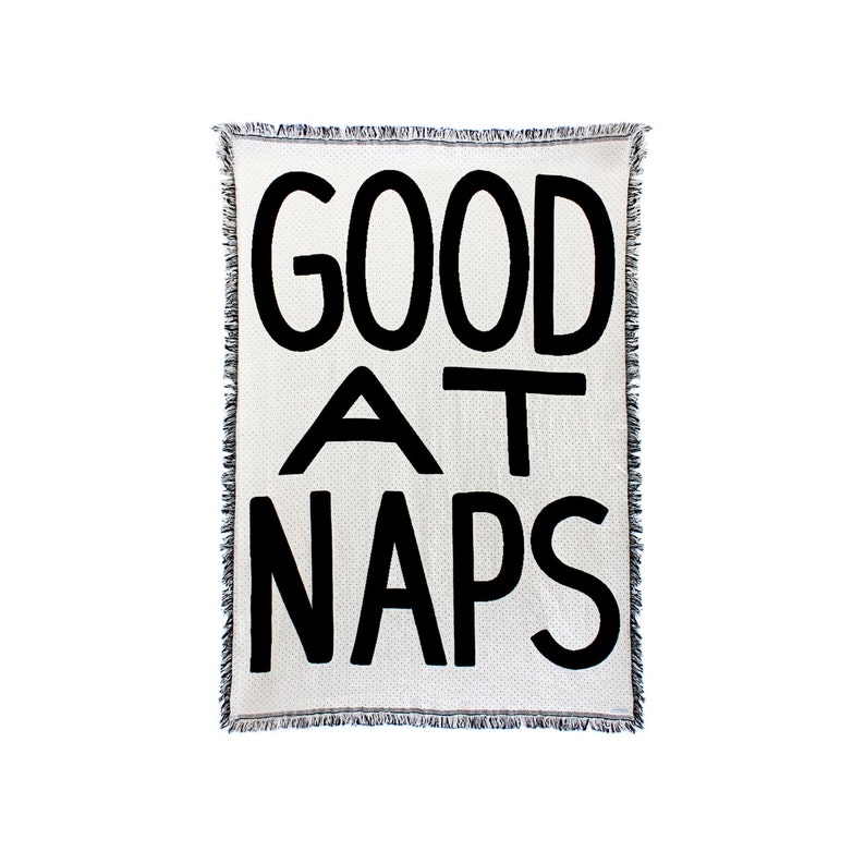 Couverture Good At Naps Design original Noir et blanc Jetés de salon Décoration d'intérieur classique Dortoir Chambre d'enfants image 3