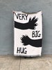 Very Big Hug — Black and White Cotton Throw Blanket — B&W Blankets - Send Hugs - Best Friend Birthday Gifts - Going Away Gift 