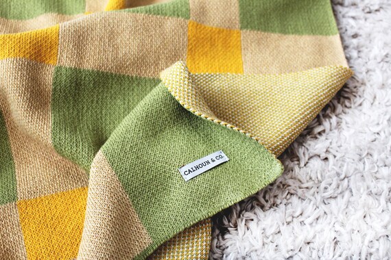 Yellow checkered blanket sale