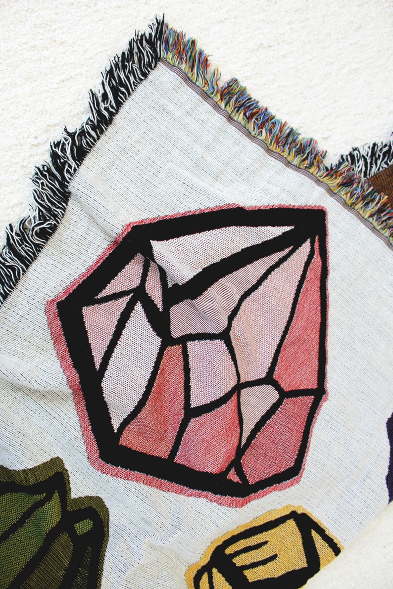 Multi-Color Tapestry Blanket Housewarming Gift Gem and Crystal Graphic Classic Living Room Cotton Throws Abstract Home Decor